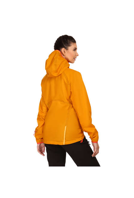 Fotogalerie Dámská nepromokavá ultralehká hardshellová  bunda CYCLONE LADY mango/brick